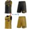 Custom Reversible Black Old Gold Double Side Star Sublimation Basketball Suit Jersey