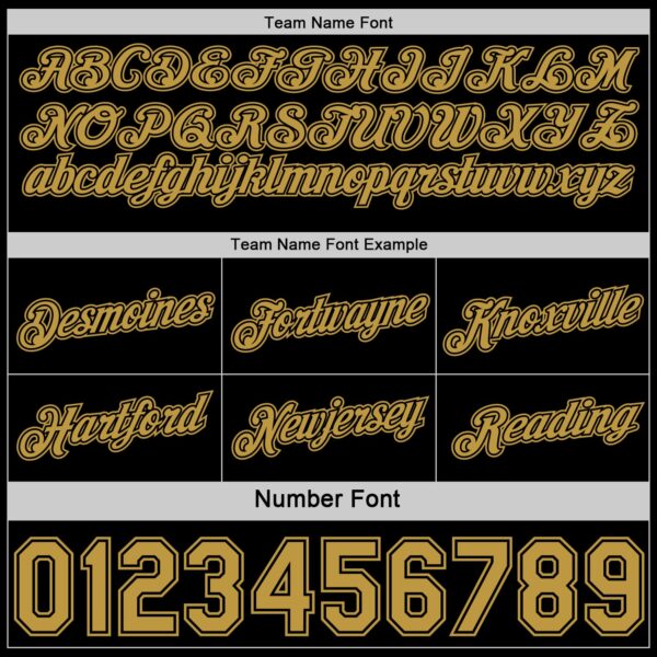 Custom Reversible Black Old Gold Double Side Star Sublimation Basketball Suit Jersey