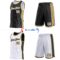Custom Reversible Black White-Old Gold Double Side Star Sublimation Basketball Suit Jersey