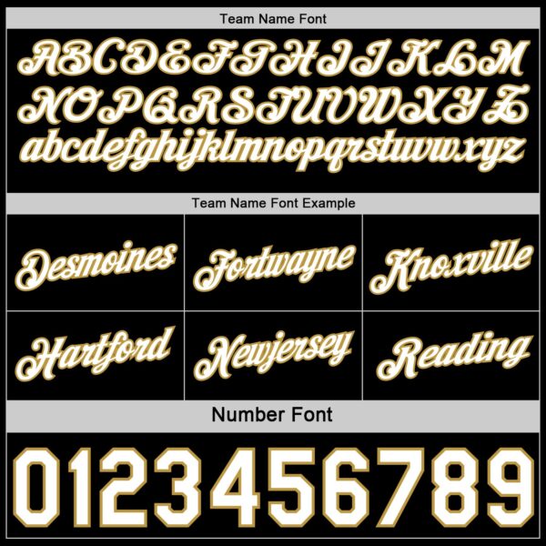 Custom Reversible Black White-Old Gold Double Side Star Sublimation Basketball Suit Jersey