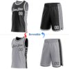 Custom Reversible Black Gray-White Double Side Star Sublimation Basketball Suit Jersey
