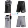Custom Reversible Black Gray Double Side Star Sublimation Basketball Suit Jersey