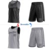 Custom Reversible Black Gray Double Side Star Sublimation Basketball Suit Jersey