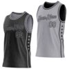 Custom Reversible Black Gray Double Side Star Sublimation Basketball Suit Jersey