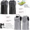 Custom Reversible Black Gray Double Side Star Sublimation Basketball Suit Jersey