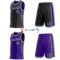Custom Reversible Black Purple-White Double Side Star Sublimation Basketball Suit Jersey