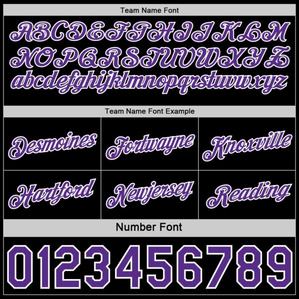 Custom Reversible Black Purple-White Double Side Star Sublimation Basketball Suit Jersey