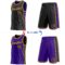 Custom Reversible Black Purple-Gold Double Side Star Sublimation Basketball Suit Jersey