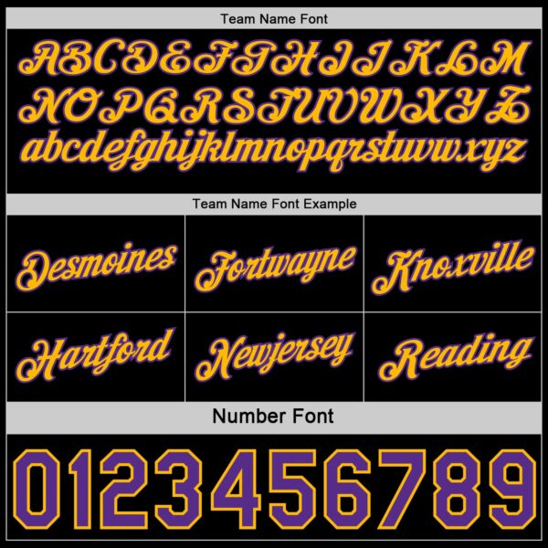 Custom Reversible Black Purple-Gold Double Side Star Sublimation Basketball Suit Jersey