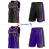 Custom Reversible Black Purple-Old Gold Double Side Star Sublimation Basketball Suit Jersey