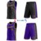 Custom Reversible Black Purple-Old Gold Double Side Star Sublimation Basketball Suit Jersey