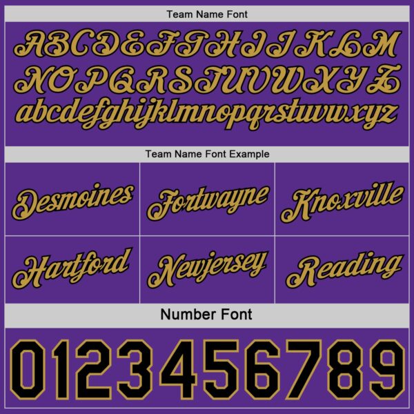 Custom Reversible Black Purple-Old Gold Double Side Star Sublimation Basketball Suit Jersey