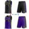 Custom Reversible Black Purple-Neon Green Double Side Star Sublimation Basketball Suit Jersey