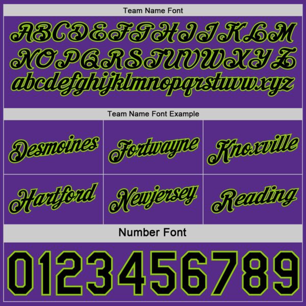 Custom Reversible Black Purple-Neon Green Double Side Star Sublimation Basketball Suit Jersey