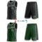 Custom Reversible Black Green-White Double Side Star Sublimation Basketball Suit Jersey