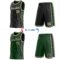 Custom Reversible Black Cream-Green Double Side Star Sublimation Basketball Suit Jersey
