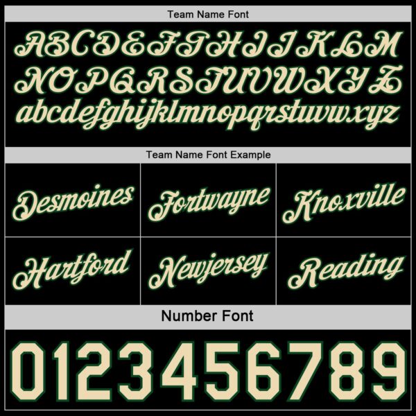 Custom Reversible Black Cream-Green Double Side Star Sublimation Basketball Suit Jersey