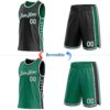 Custom Reversible Black White-Kelly Green Double Side Star Sublimation Basketball Suit Jersey