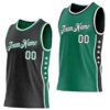 Custom Reversible Black White-Kelly Green Double Side Star Sublimation Basketball Suit Jersey