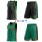 Custom Reversible Black Kelly Green-Old Gold Double Side Star Sublimation Basketball Suit Jersey