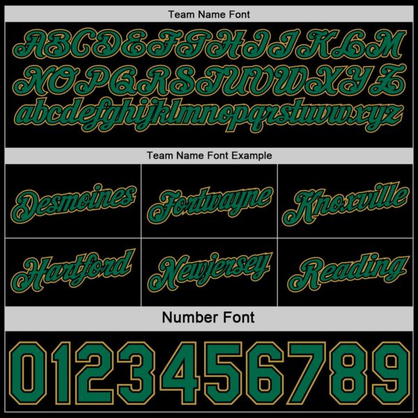 Custom Reversible Black Kelly Green-Old Gold Double Side Star Sublimation Basketball Suit Jersey