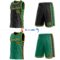 Custom Reversible Black Kelly Green-Gold Double Side Star Sublimation Basketball Suit Jersey