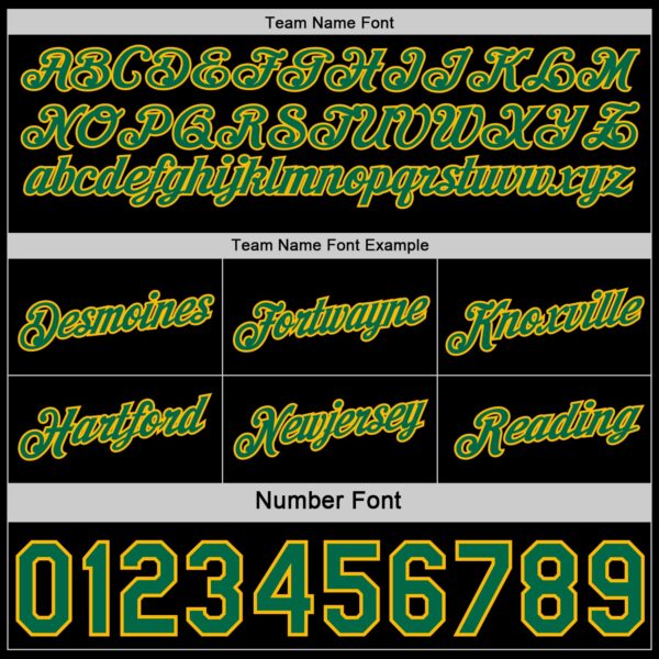 Custom Reversible Black Kelly Green-Gold Double Side Star Sublimation Basketball Suit Jersey