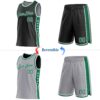 Custom Reversible Black Kelly Green-White Double Side Star Sublimation Basketball Suit Jersey