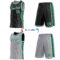 Custom Reversible Black Kelly Green-White Double Side Star Sublimation Basketball Suit Jersey