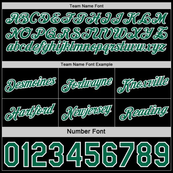 Custom Reversible Black Kelly Green-White Double Side Star Sublimation Basketball Suit Jersey