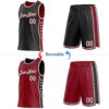 Custom Reversible Black White-Crimson Double Side Star Sublimation Basketball Suit Jersey