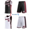 Custom Reversible Black White-Crimson Double Side Star Sublimation Basketball Suit Jersey