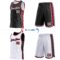 Custom Reversible Black White-Crimson Double Side Star Sublimation Basketball Suit Jersey