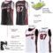 Custom Reversible Black White-Crimson Double Side Star Sublimation Basketball Suit Jersey