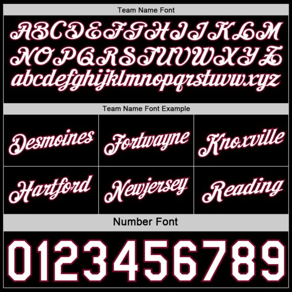 Custom Reversible Black White-Crimson Double Side Star Sublimation Basketball Suit Jersey