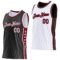 Custom Reversible Black White-Crimson Double Side Star Sublimation Basketball Suit Jersey