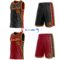 Custom Reversible Black Crimson-Gold Double Side Star Sublimation Basketball Suit Jersey