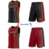 Custom Reversible Black Crimson-Old Gold Double Side Star Sublimation Basketball Suit Jersey