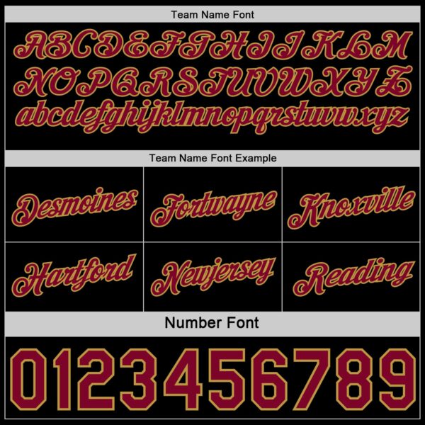 Custom Reversible Black Crimson-Old Gold Double Side Star Sublimation Basketball Suit Jersey