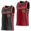 Custom Reversible Black Crimson-Cream Double Side Star Sublimation Basketball Suit Jersey