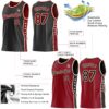 Custom Reversible Black Crimson-Cream Double Side Star Sublimation Basketball Suit Jersey
