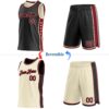 Custom Reversible Black Crimson-Cream Double Side Star Sublimation Basketball Suit Jersey