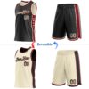 Custom Reversible Black Vintage USA Flag-Cream Double Side Star Sublimation Basketball Suit Jersey