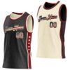 Custom Reversible Black Vintage USA Flag-Cream Double Side Star Sublimation Basketball Suit Jersey