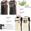 Custom Reversible Black Vintage USA Flag-Cream Double Side Star Sublimation Basketball Suit Jersey