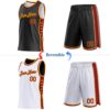 Custom Reversible Black Crimson-Gold Double Side Star Sublimation Basketball Suit Jersey