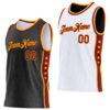 Custom Reversible Black Crimson-Gold Double Side Star Sublimation Basketball Suit Jersey
