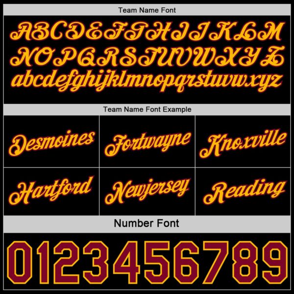 Custom Reversible Black Crimson-Gold Double Side Star Sublimation Basketball Suit Jersey