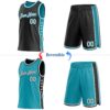 Custom Reversible Black White-Teal Double Side Star Sublimation Basketball Suit Jersey