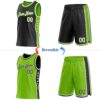 Custom Reversible Black White-Neon Green Double Side Star Sublimation Basketball Suit Jersey